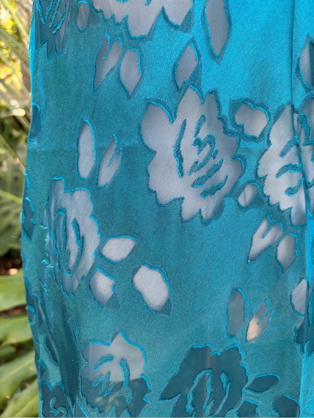 90s Victoria’s Secret Teal Burnout Floral Slip Dress | Vintage Lingerie - Picture 4 of 6